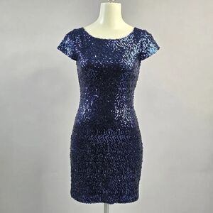 Speechless Navy Sequin Mini Dress R5